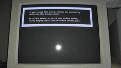 If you can read this message, Windows has successfully initialized this display adapter. To use this adapter as part of your windows desktop run the display applet from the windows control panel.