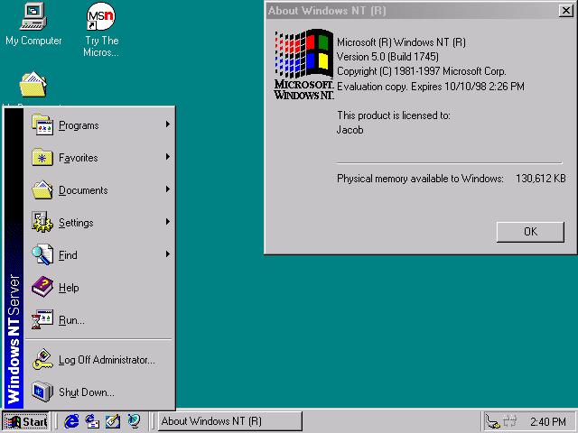 Windows NT 5.0 1743, 1745